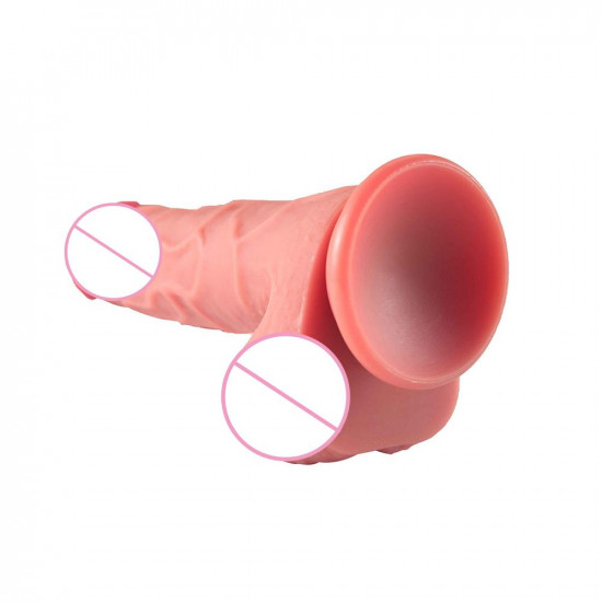 hansen - silicone cyberskin dildo suction cup 6 inch