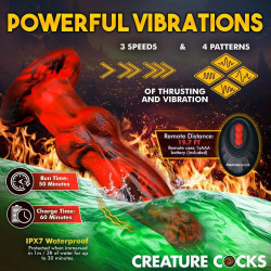 8.7 inch hell wolf | thrusting & vibrating dog knot dildo