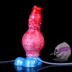inflatable monster dildo butt plug - realistic squirting penis milking anal sex toys for women men