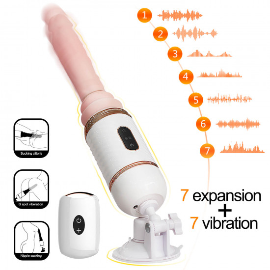 intelligent heating dildo automatic penis vibration retractable pumping gun