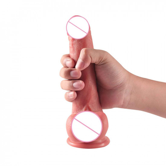 japos - realistic silicone suction dildo 6 inch