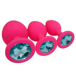 silicone jeweled plug starter set (3 piece)