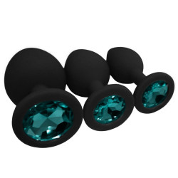 silicone jeweled plug starter set (3 piece)