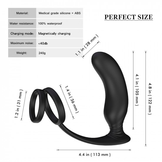 lanco - 3 in 1 prostate stimulator with cock ring