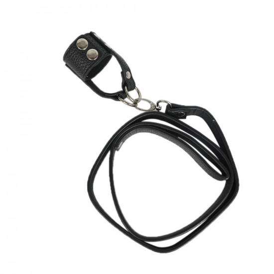leather ball stretcher bdsm bondage sex toy for men penis chain leash