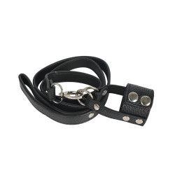 leather ball stretcher bdsm bondage sex toy for men penis chain leash
