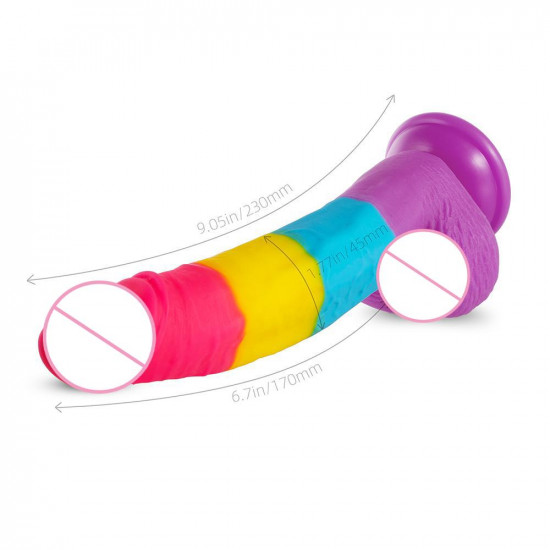 leo avant - rainbow suction cup dildo 7 inch
