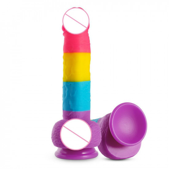 leo avant - rainbow suction cup dildo 7 inch