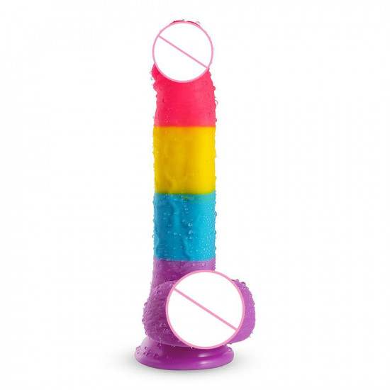 leo avant - rainbow suction cup dildo 7 inch