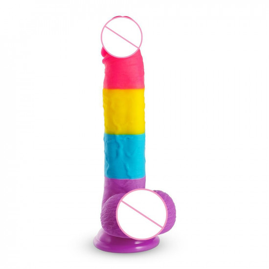 leo avant - rainbow suction cup dildo 7 inch