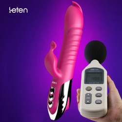 leten 4in1 automatic thrusting heating tongue licking soft impact vibrator