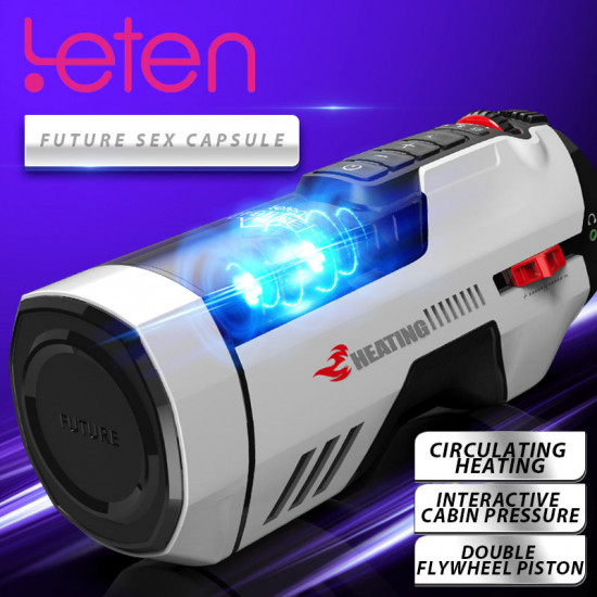 leten automatic telescopic heating voice perfume motorized male masturbator