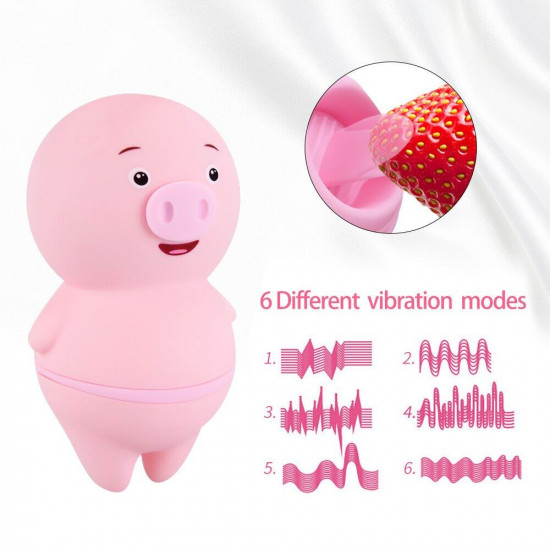 lilo tongue licking pig design silicone quiet vibrator