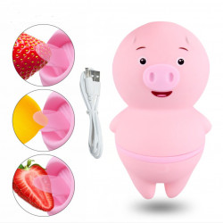 lilo tongue licking pig design silicone quiet vibrator