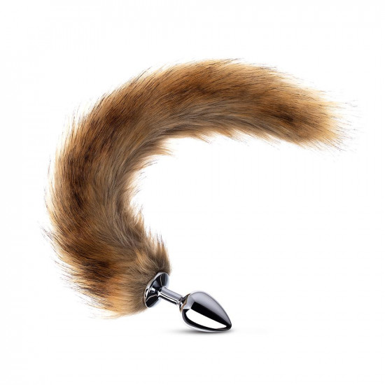 long fox tail butt plug - brown fur