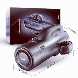 male masturbator - thrusting, electric waterproof bj simulator machine with voice for men (black)