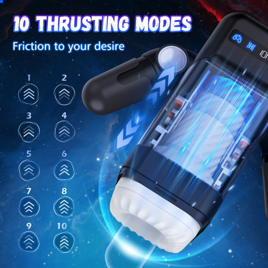 game cup -thrusting vibrating masturbator with heating system