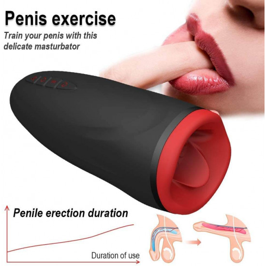 male sex toy 7 vibration sucking modes heating mouth vagina