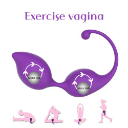 medical silicone kegel ball - vibrating panties with metal ball vaginal tighten exercise