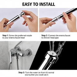 metal bidet anal douche kit - faucet enema butt cleaner with 3 changing head