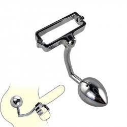 metal ball stretcher with anal beads anal hook men sex toy