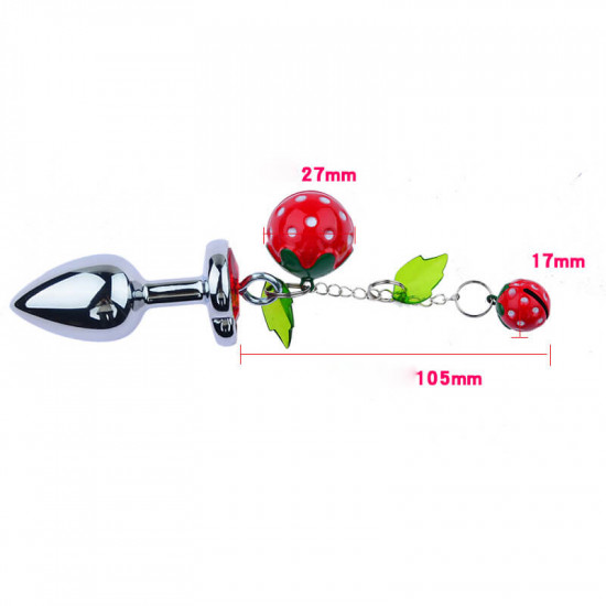 metal strawberry bell butt plug smooth anus dilator anal toy