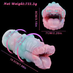 monster oral sex pocket pussy - fantasy big mouth penis massager male masturbator