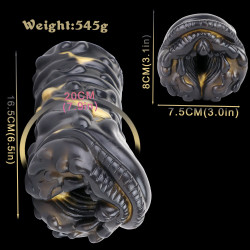 monster pussy male masturbator - black-gold beast vaginas penis masturbation sex toy for men