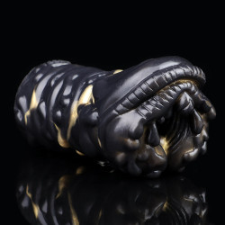 monster pussy male masturbator - black-gold beast vaginas penis masturbation sex toy for men