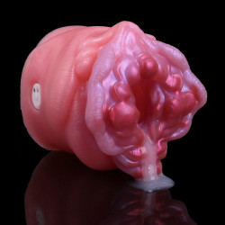 monster pussy pocket vibrating bullet masturbation cup - silicone beast vaginas blowjob masturbator