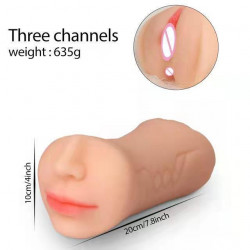 oral sex pocket pussy masturbation cup - realistic mouth penis masturbator male sex toy