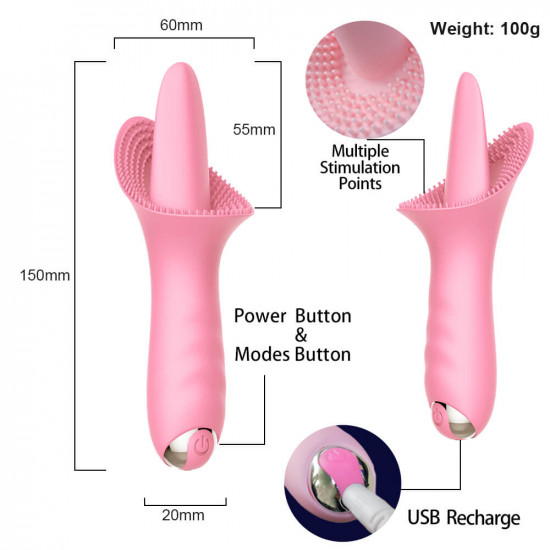 oral clitoral licking vibrator tickler sex toy for female