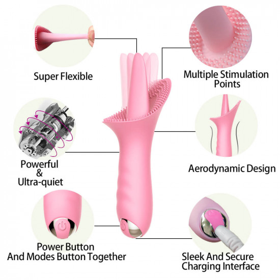 oral clitoral licking vibrator tickler sex toy for female