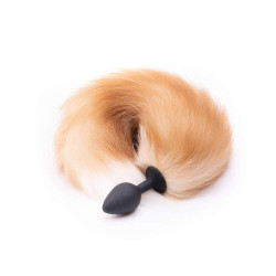 orange silicone fox tail plug 16