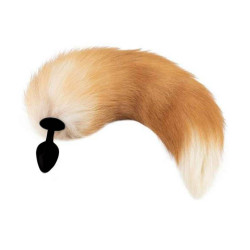 orange silicone fox tail plug 16