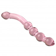 pink beads g-spot stimulator glass dildo
