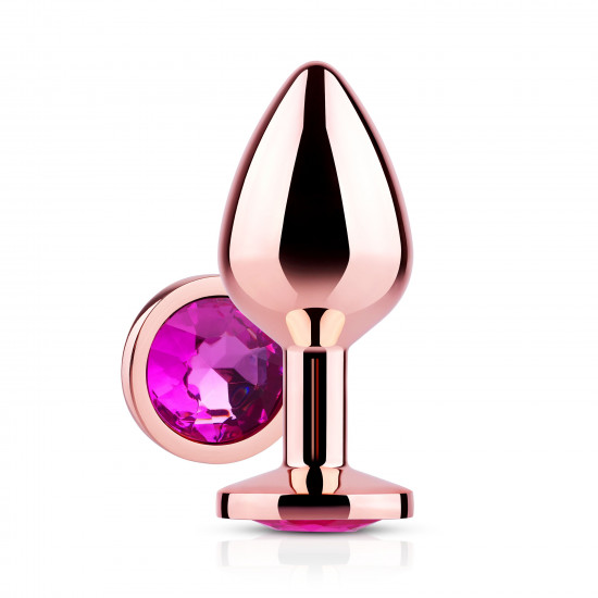 pink gem rose gold metal butt plug