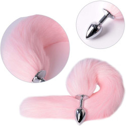 pink fox tail 16"