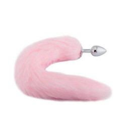 pink fox tail 16"