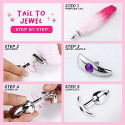 pink fox shapeable metal tail, 16