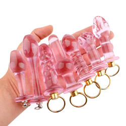 small glass anal plug transparent crystal sex toy