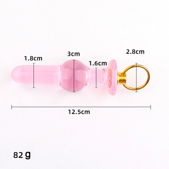 small glass anal plug transparent crystal sex toy