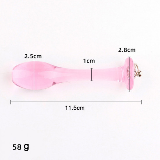 small glass anal plug transparent crystal sex toy