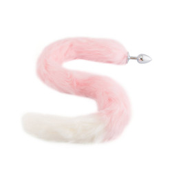 pink with white fox metal tail, 32