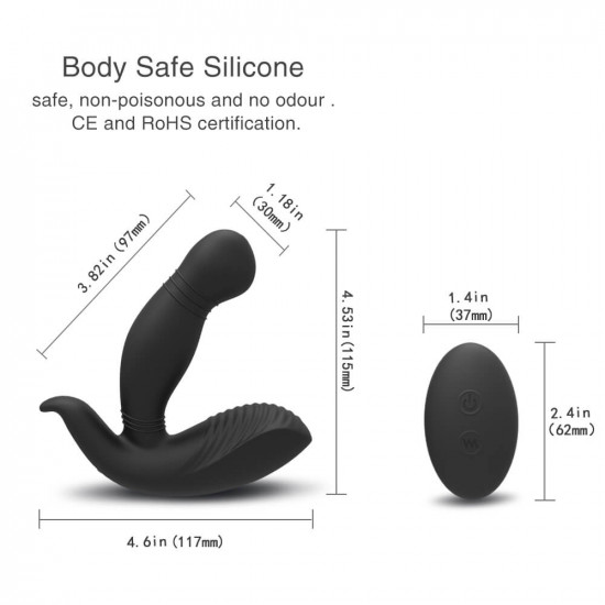 prostate massager mute remote control butt plug