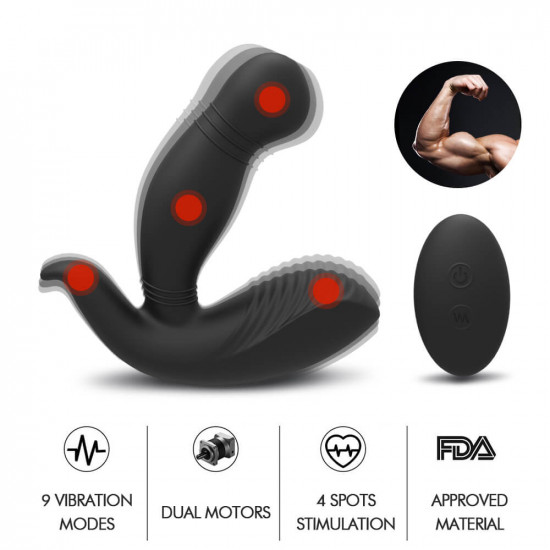 prostate massager mute remote control butt plug