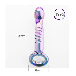 purple g-spot stimulator anal glass dildo