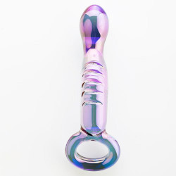purple g-spot stimulator anal glass dildo