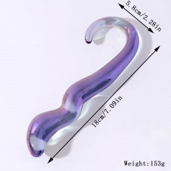 purple noble g-spot stimulator glass dildo