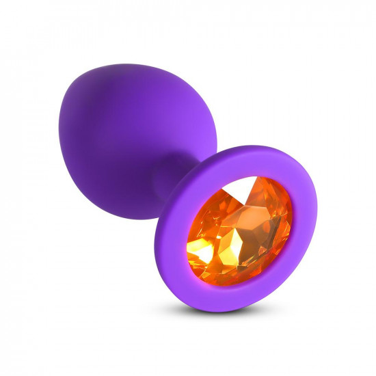 orange gem purple silicone butt plug